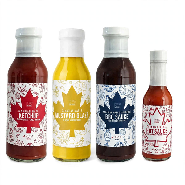 No.7 Canadian Maple Collection-4 pack | Maple Ketchup, Mustard Glaze, Blueberry BBQ & Maple Hot Sauce